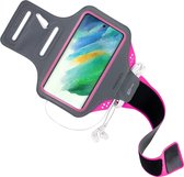 Mobiparts Comfort Fit Sport Armband Samsung Galaxy S21 FE (2022) Neon Roze