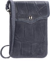 Charm London Phone Bag Elisa Telefoontasje Croco Jeansblauw