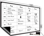 Tableau blanc semainier magnétique (12) - 53 x 34 cm - Tableau de planification - Planificateur familial - Planificateur familial - Planificateur de tâches