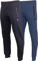 2- Pack Donnay Joggingbroek met elastiek - Sportbroek - Heren - Maat XL - Navy/Dark-blue marl