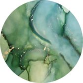 Moodadventures - Muismat Trendy Water Color Green Rond - Rubber - 20 x 20 cm