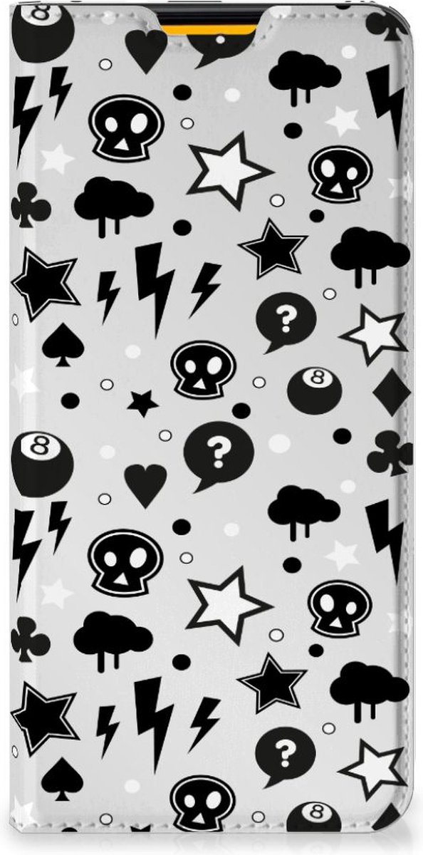 Mobiel BookCase Samsung Galaxy M52 Silver Punk