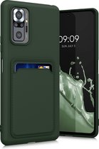 kwmobile hoesje voor Xiaomi Redmi Note 10 Pro - Telefoonhoesje met pasjeshouder - Smartphone hoesje in donkergroen