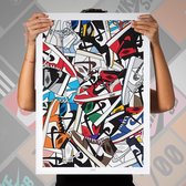 Kicks On Kanvas Poster - Nike Air Jordan Grail Collage - 70 X 50 Cm - Multicolor