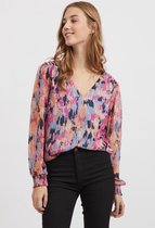 Vila Blouse Vifalia V-neck L/s Smock Top 14072107 Magenta Haze/tessa Dames Maat - W36