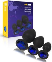 Siliconen Buttplugs voor mannen en vrouwen - Buttplug Set 3-Delig - Anal & Butt Plug - Blauw