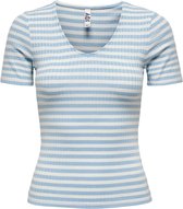 Jacqueline de Yong T-shirt Jdyfransiska S/s Stripe Top Jrs Noo 15253481 Cashmere Blue/cloud Dancer Dames Maat - XS