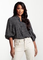 Tramontana | Blouse met Rice Print | Print Blacks | Maat 38 | Blouse Dames Volwassen