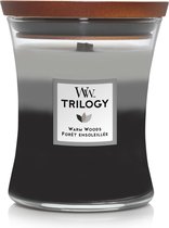 WoodWick Hourglass Medium Trilogy Geurkaars - Warm Woods