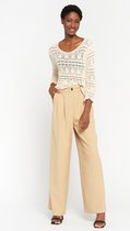 LOLALIZA Wijde broek - Beige - Maat 42