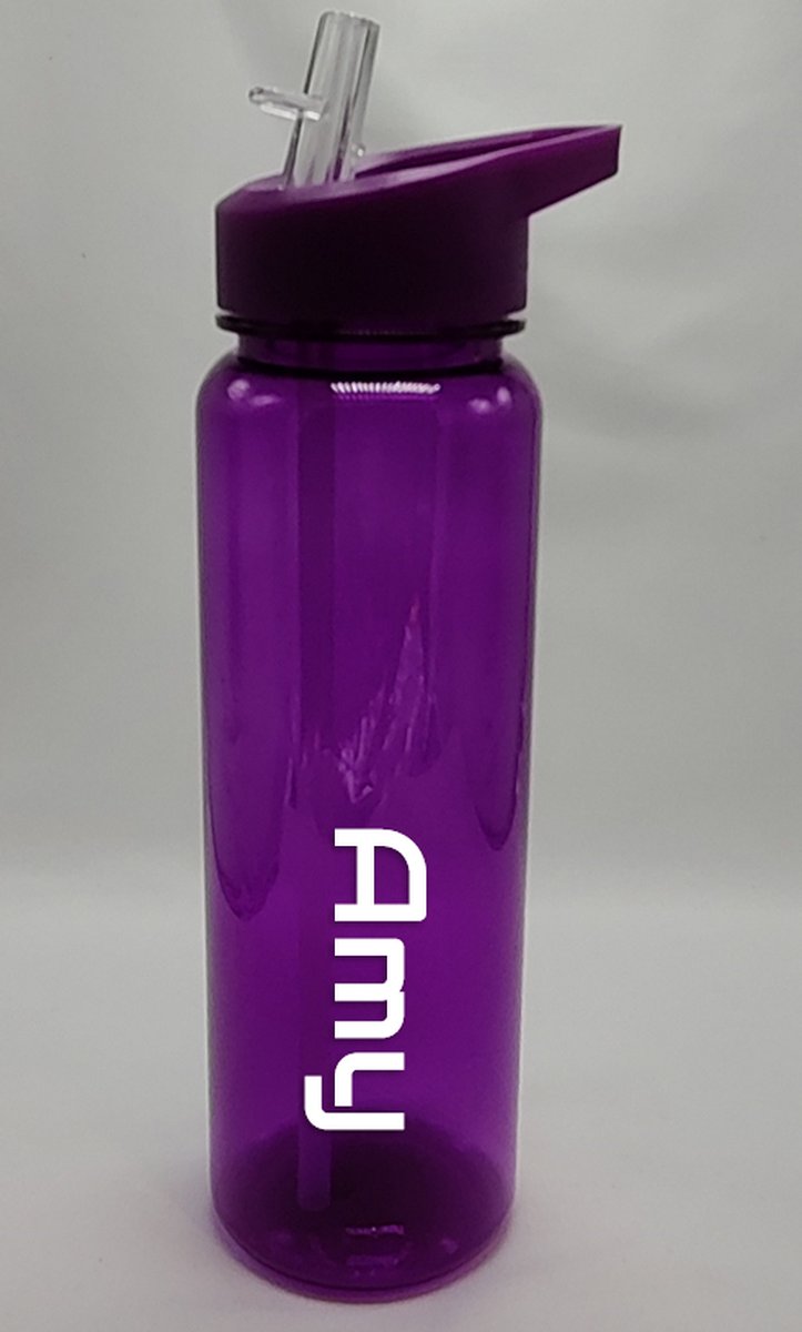 waterfles met naam| inhoud 700ml | paars | BPA vrij