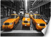 Trend24 - Behang - New York City Taxis - Behangpapier - Fotobehang - Behang Woonkamer - 300x210 cm - Incl. behanglijm