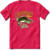 Catch and Release - Vissen T-Shirt | Beige | Grappig Verjaardag Vis Hobby Cadeau Shirt | Dames - Heren - Unisex | Tshirt Hengelsport Kleding Kado - Roze - S