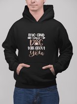Me And My Dog Talk About You Hoodie, Cute Hoodie, Funny Hoodie For Dog Owners, Unique Gift For Dog Lovers, Unisex Hooded Sweatshirt, D004-084B, L, Zwart