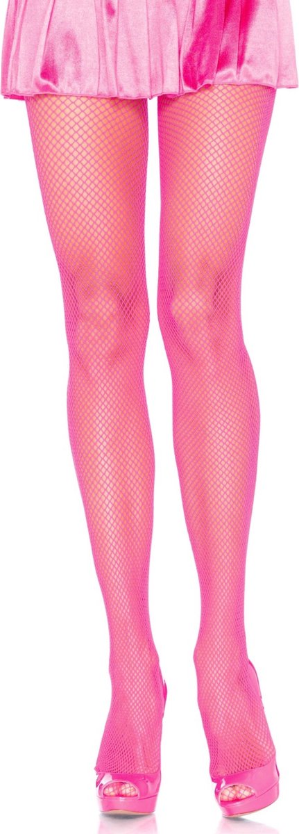 Leg Avenue Spandex Fishnet Pantyhose Neon Pink