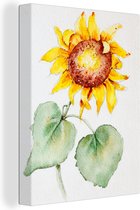 Tableau Toile Tournesol - Peinture - Wit - 30x40 cm - Décoration murale