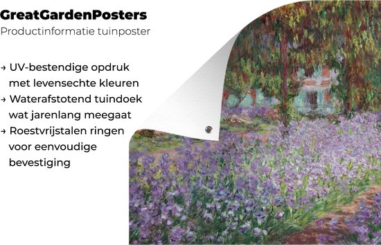 Décoration de Jardin Le jardin de l'artiste à Giverny - Tableau de Claude Monet - 40x30 cm - Toile jardin