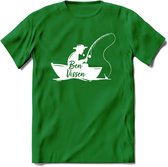 Vissen T-Shirt | Grappig Verjaardag Vis Hobby Cadeau Shirt | Dames - Heren - Unisex | Tshirt Hengelsport Kleding Kado - Donker Groen - XXL