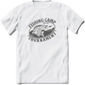 Fishing - Vissen T-Shirt | Grappig Verjaardag Vis Hobby Cadeau Shirt | Dames - Heren - Unisex | Tshirt Hengelsport Kleding Kado - Wit - L