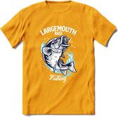 Fishing - Vissen T-Shirt | Grappig Verjaardag Vis Hobby Cadeau Shirt | Dames - Heren - Unisex | Tshirt Hengelsport Kleding Kado - Geel - L