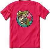 Vissen T-Shirt | Grappig Verjaardag Vis Hobby Cadeau Shirt | Dames - Heren - Unisex | Tshirt Hengelsport Kleding Kado - Roze - XL