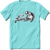 Lets Go Fishing - Vissen T-Shirt | Grappig Verjaardag Vis Hobby Cadeau Shirt | Dames - Heren - Unisex | Tshirt Hengelsport Kleding Kado - Licht Blauw - M