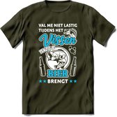 Val Me Niet Lastig Tijdens Het Vissen T-Shirt | Blauw | Grappig Verjaardag Vis Hobby Cadeau Shirt | Dames - Heren - Unisex | Tshirt Hengelsport Kleding Kado - Leger Groen - M