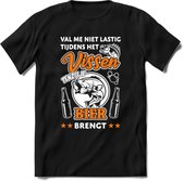 Val Me Niet Lastig Tijdens Het Vissen T-Shirt | Oranje | Grappig Verjaardag Vis Hobby Cadeau Shirt | Dames - Heren - Unisex | Tshirt Hengelsport Kleding Kado - Zwart - 3XL