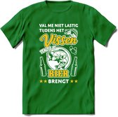 Val Me Niet Lastig Tijdens Het Vissen T-Shirt | Geel | Grappig Verjaardag Vis Hobby Cadeau Shirt | Dames - Heren - Unisex | Tshirt Hengelsport Kleding Kado - Donker Groen - M