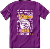 Val Me Niet Lastig Tijdens Het Vissen T-Shirt | Geel | Grappig Verjaardag Vis Hobby Cadeau Shirt | Dames - Heren - Unisex | Tshirt Hengelsport Kleding Kado - Paars - L