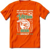 Val Me Niet Lastig Tijdens Het Vissen T-Shirt | Aqua | Grappig Verjaardag Vis Hobby Cadeau Shirt | Dames - Heren - Unisex | Tshirt Hengelsport Kleding Kado - Oranje - S