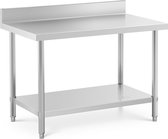 Royal Catering RVS tafel - 120 x 70 cm - opstand - 196 kg draagvermogen - Royal Catering