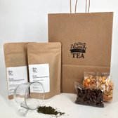Thee Cadeaupakket - Nootjes, Chocolade koffieboontjes en een theekop - met verse thee