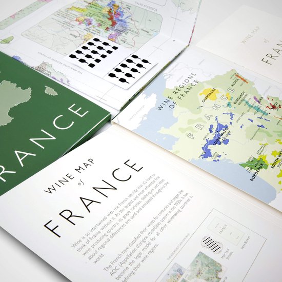 Vouwbare Wijnkaart Frankrijk