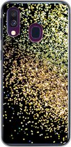 Geschikt voor Samsung Galaxy A40 hoesje - Luxe - Glitter - Goud - Design - Zwart - Siliconen Telefoonhoesje