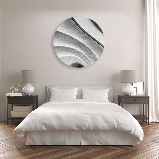 Artaza Dibond Cercle Mural Art Abstrait Pierres Rayées en Grijs - Ø 80 cm - Groot - Cercle Mural - Tableau Rond - Intérieur et Extérieur