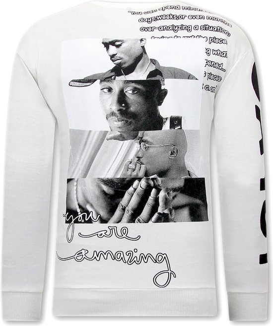 Pull Homme 2Pac - Wit