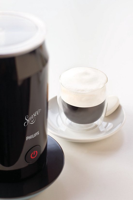 Philips Senseo Elektrische Melkopschuimer CA6500/60 - Antikleeflaag - Vaatwasserbestendig - Ook voor Cappuccino - Zwart - 120ml