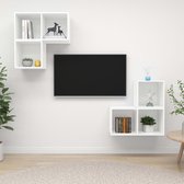 Decoways - 4-delige Tv-meubelset spaanplaat wit