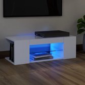 Decoways - Tv-meubel met LED-verlichting 90x39x30 cm wit