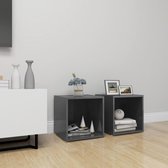 Decoways - Tv-meubelen 2 stuks 37x35x37 cm spaanplaat hoogglans grijs