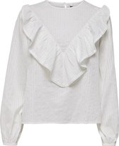 JdY JDYSONAL L/S FRILL TOP WVN Dames T-shirt - Maat 38