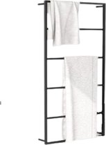Grande Plano Handdoekenrek Zwart – Luxe Rek - Industrieel – Handdoekhouder - 60x10x115 CM - Mat Zwart - Staal