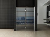 Klea SD Nis Swingdeur Douche Draaideur Met Vaste Wand 120(60-60)x200cm Antikalk Veiligheidsglas Met NANO Coating