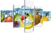 Schilderij - Verst fruit in water, 5luik, Premium print