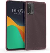 kwmobile hoes voor Xiaomi Redmi 9T - backcover voor smartphone - glitter kleuren design - zilver / poederroze / transparant