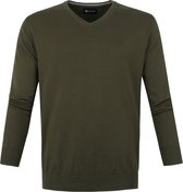 Suitable - Respect Vini Pullover V-Hals Olijfgroen - XL - Slim-fit