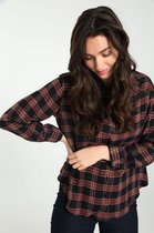 Cassis Dames Wijd ruitjeshemd in viscose - Outdoorblouse - Maat 46