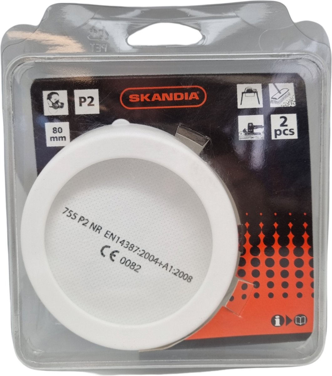 Skandia Filter voor stofmasker - 2 stuks - 80mm - P2