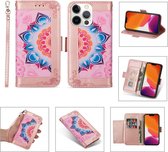 GSMNed – Coque iPhone XS Max de haute qualité Rose – Coque en cuir PU – Porte-cartes 4 – Avec cordon – Fermeture magnétique – Avec protection d'écran